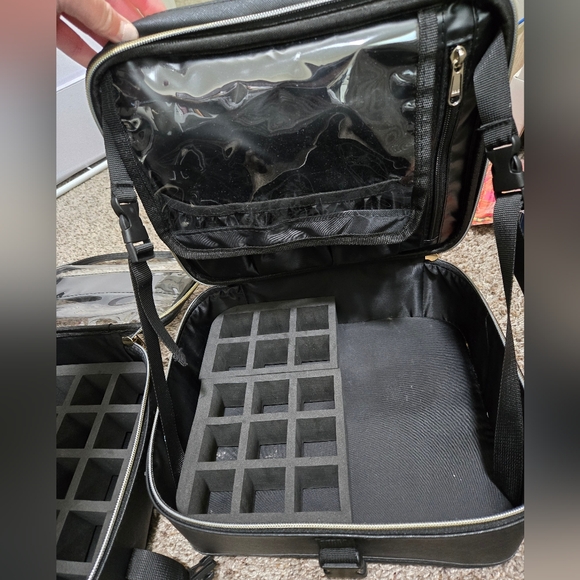 45 bottle nail polish travel holder - Black Makeup Organizer w/ Gold Accents - Picture 7 of 8